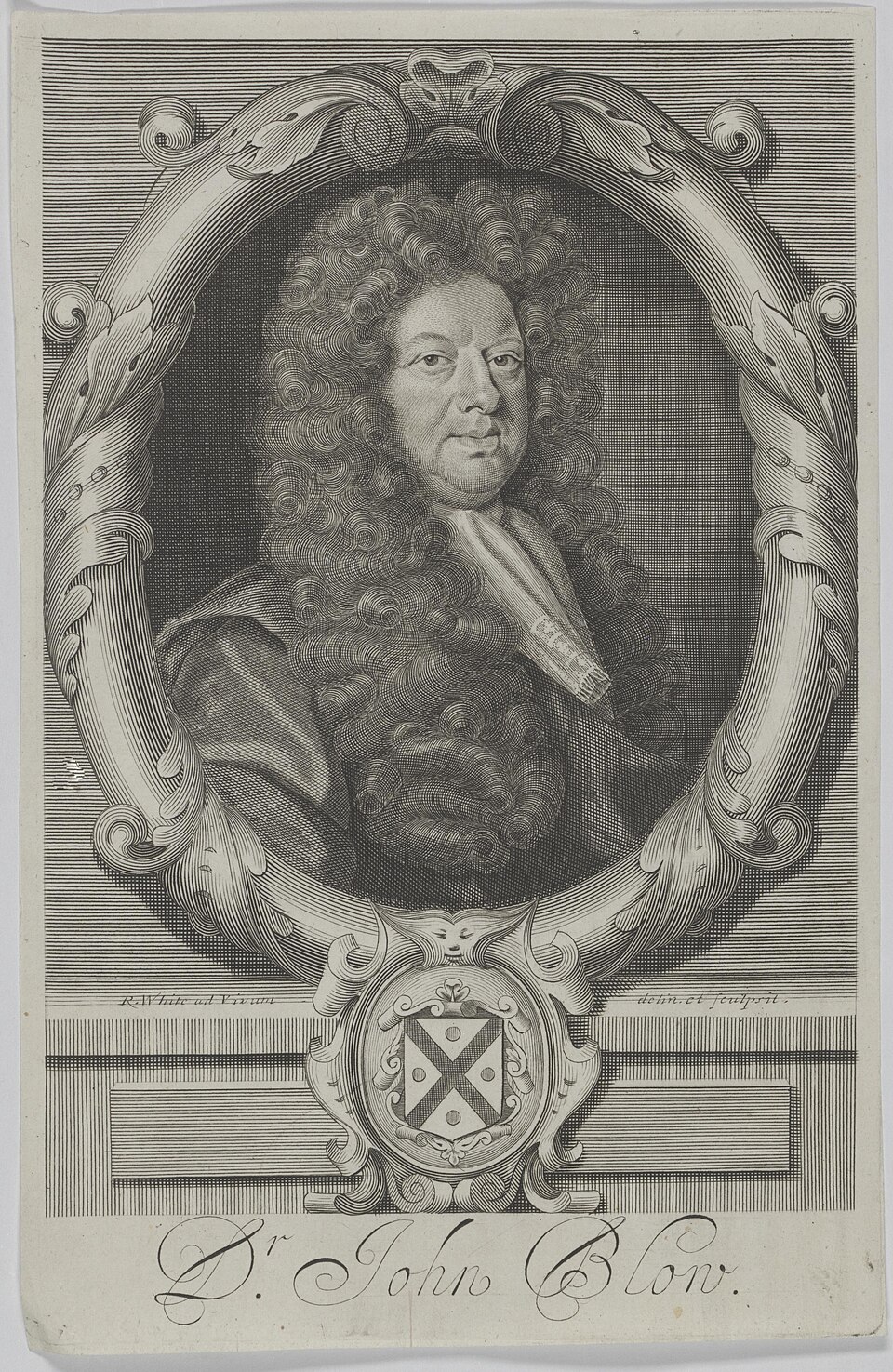 Engraved portrait of John Blow by Robert White