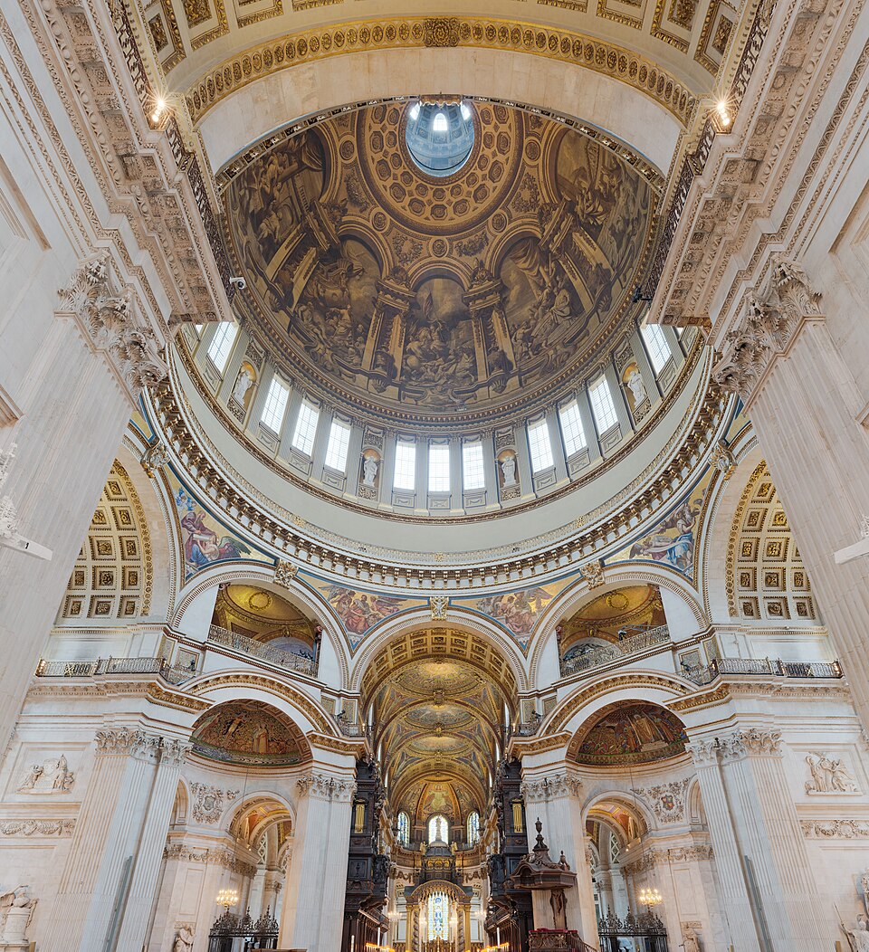 The interior of the dome of St Paul's Cathedral