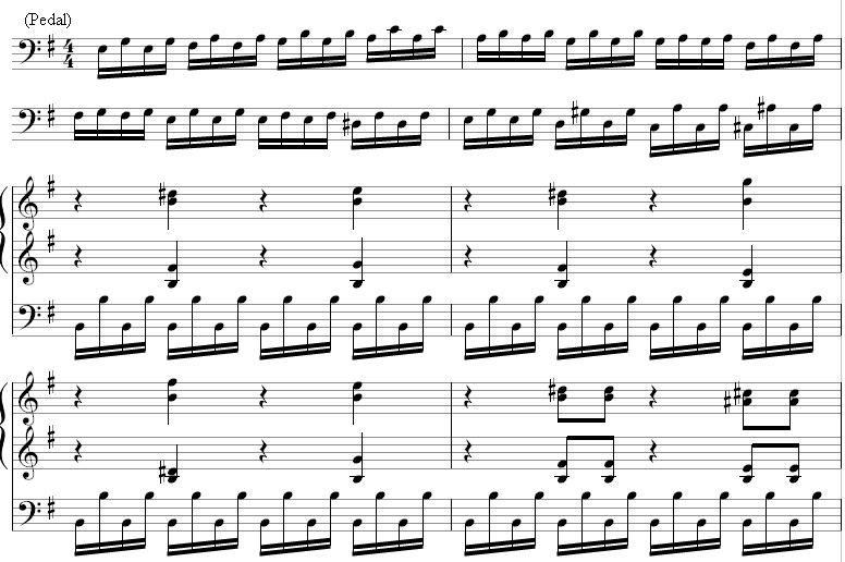 Opening of Bruhns's Praeludium in E minor