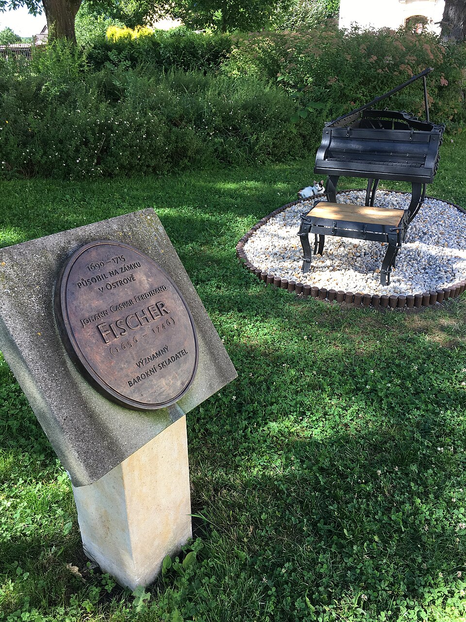 Memorial plaque to J. C. F. Fischer in Ostrov