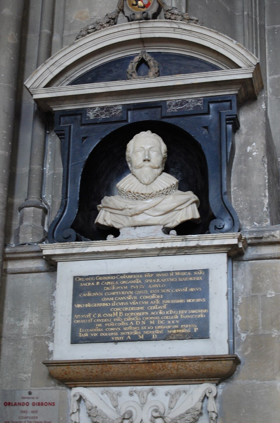 Memorial to Orlando Gibbons in Canterbury Cathedral