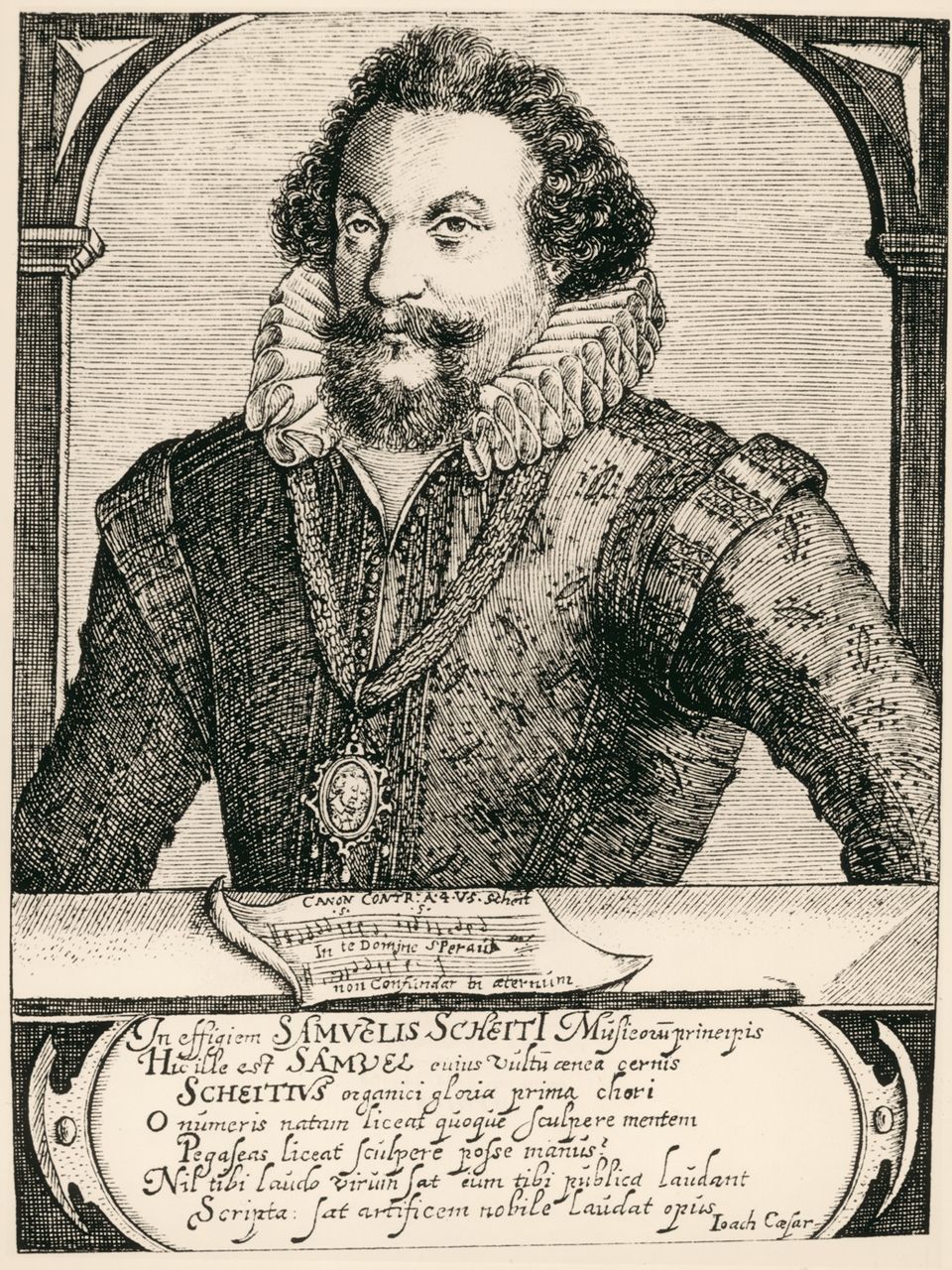 Engraved portrait of Samuel Scheidt